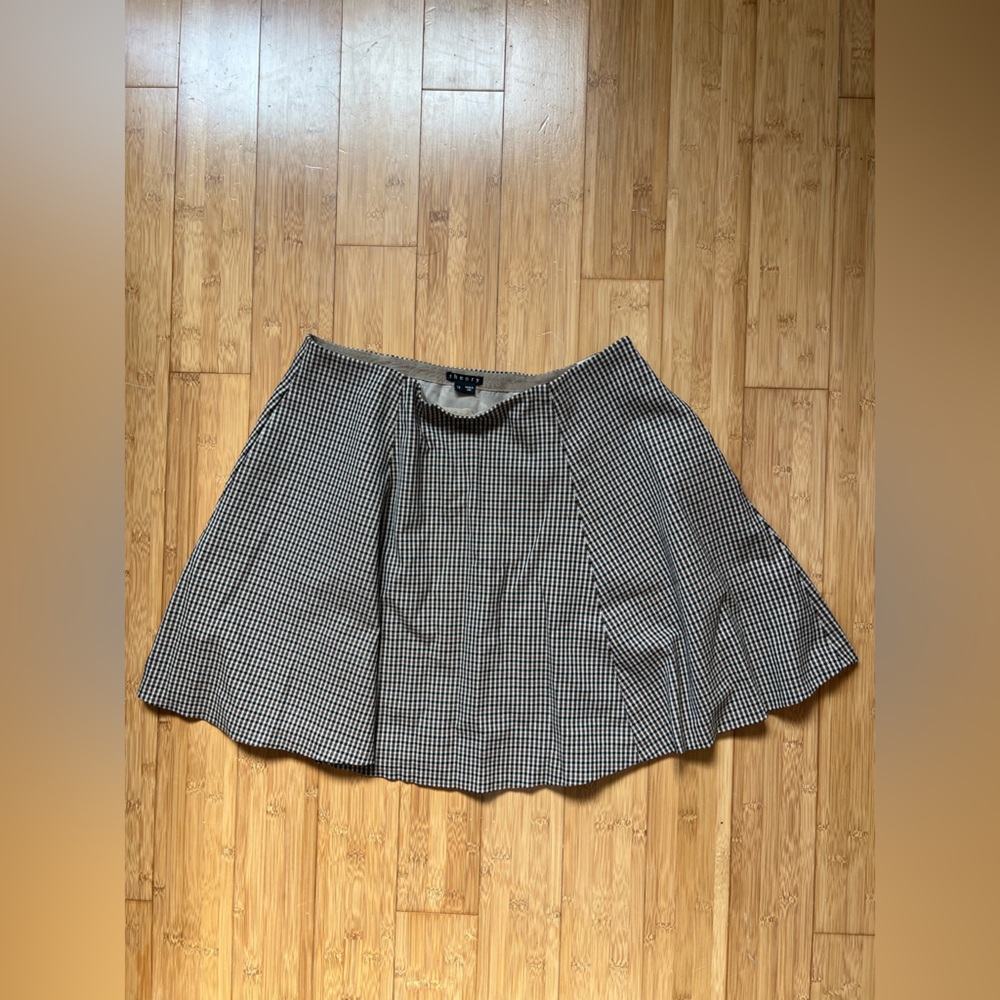 Theory Black and White Checkered Skirt